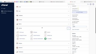 2.2 cPanel átnézése és beállítások elvégzése