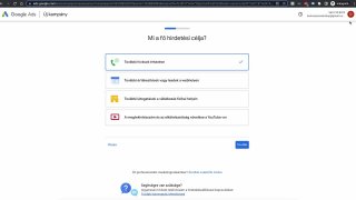 Google Ads fiók létrehozása