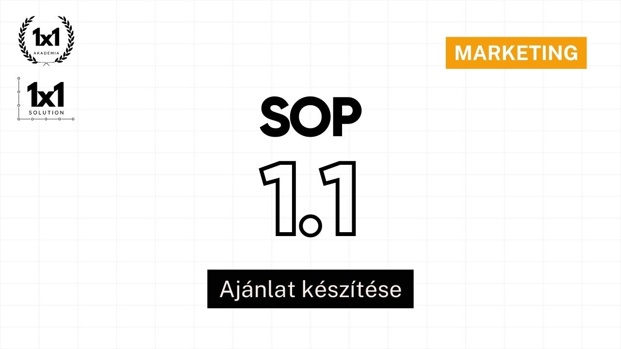 SOP 1.1 - Profi ajánlat készítése