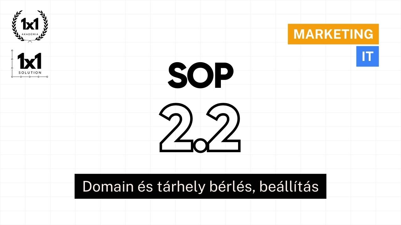 SOP 2.2 Domain és tárhely (bérlés, beállítás)