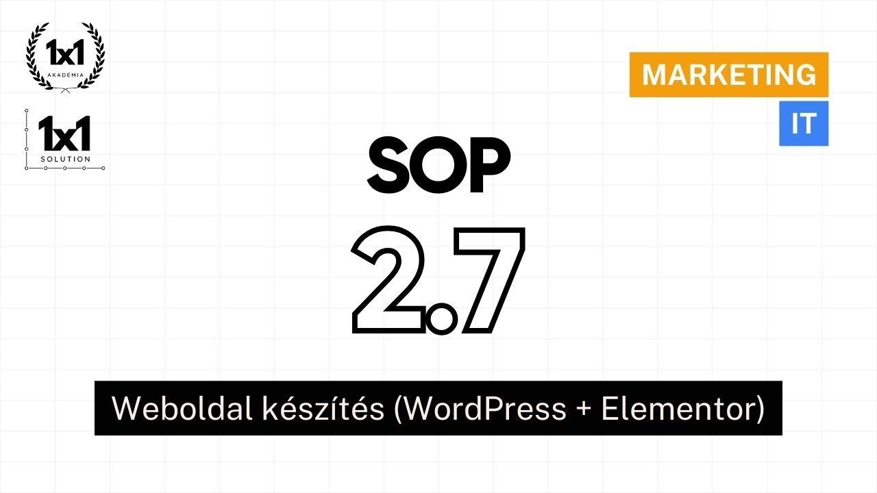 SOP 2.7 - Weboldal készítés, szerkesztés (WP)