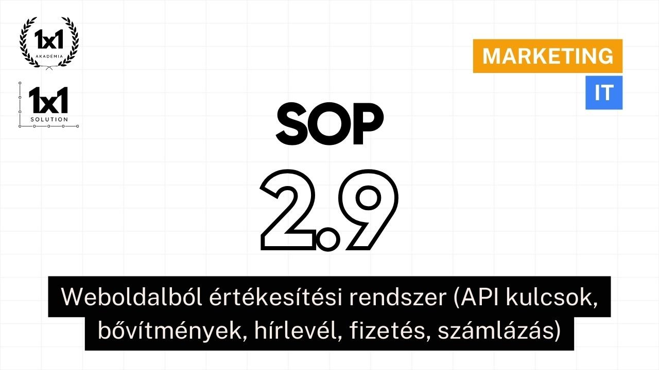 SOP 2.9 - Weboldalból értékesítési rendszer