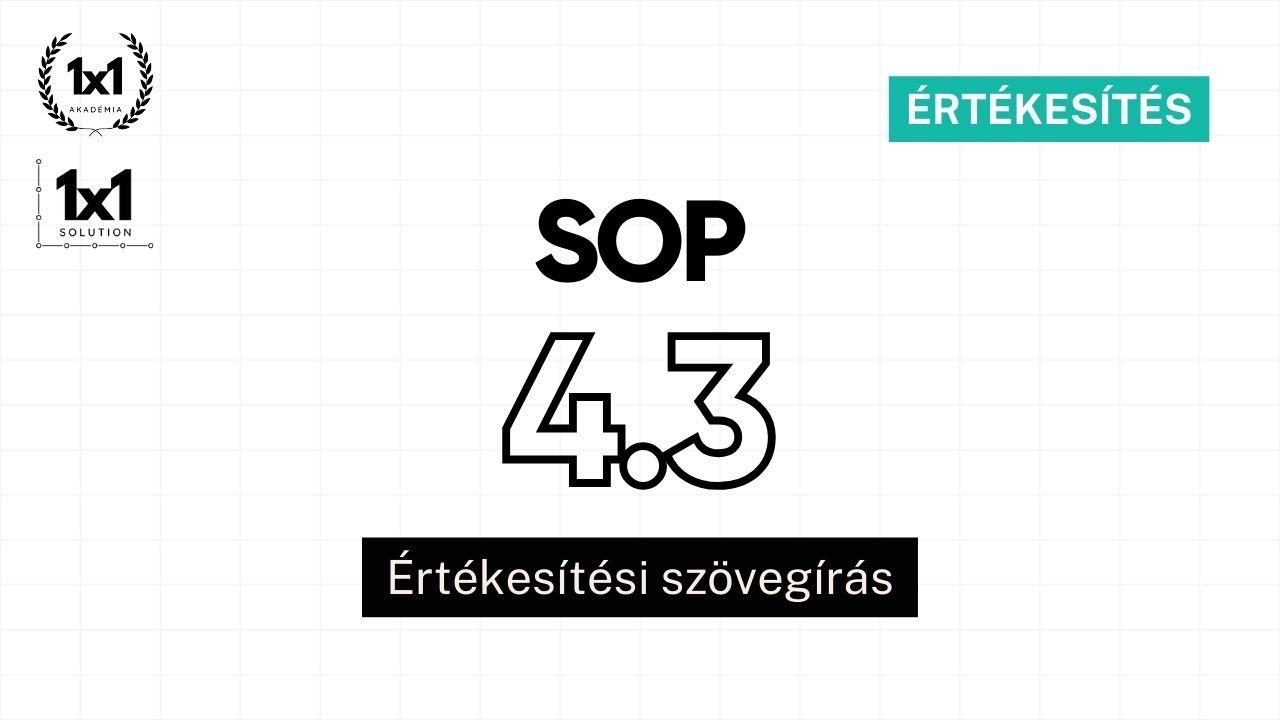 SOP 4.3 - Értékesítési szövegírás
