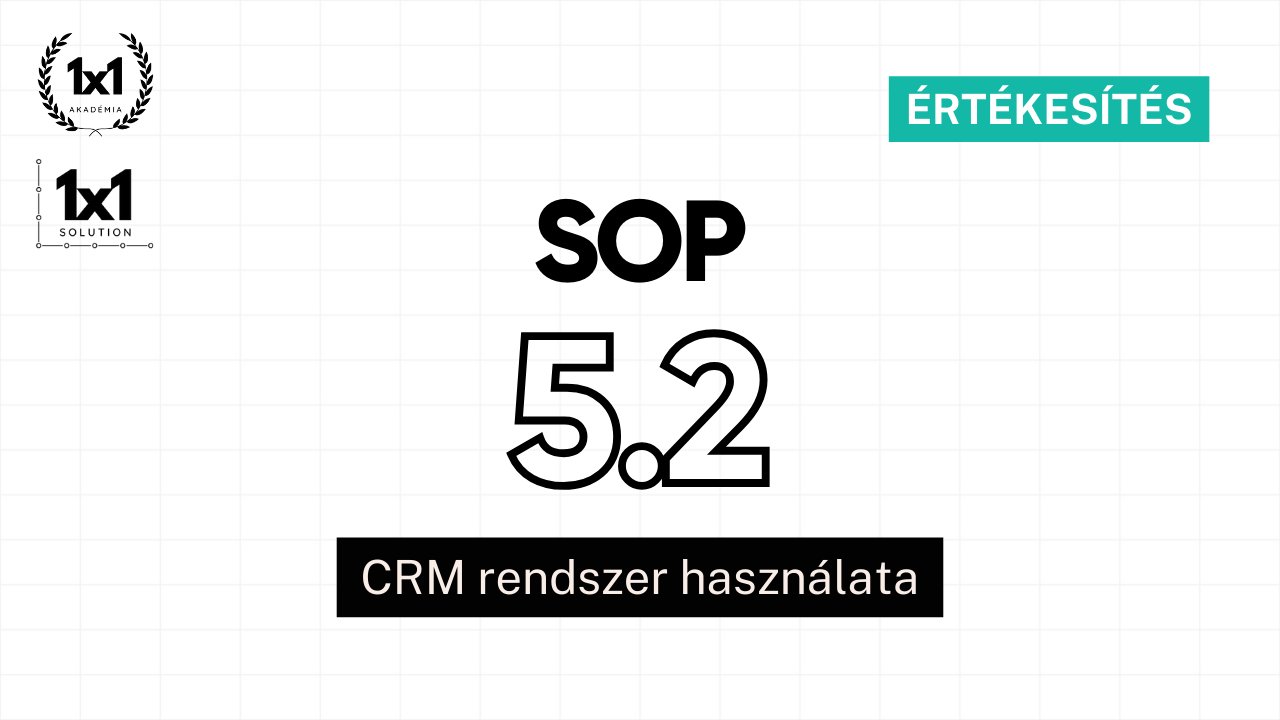SOP 5.2 - CRM rendszer használata